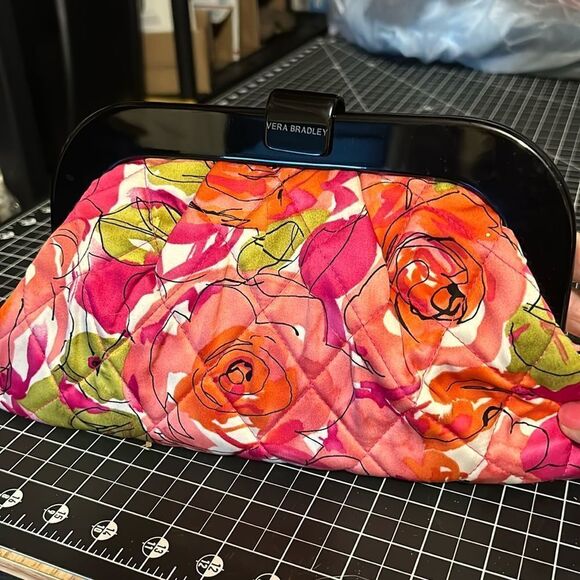 Vera Bradley Handbags - Vera Bradley, limited edition, satin rose, quilted clutch